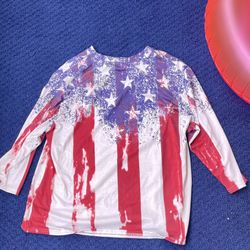 Women’s Blouse, Red White And Blue Fourth Of July Colors