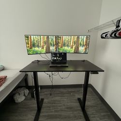 2 LG 4K Monitors + Monitor mount + Standing Desk + cables