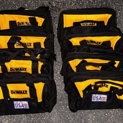 8 New Dewalt Heavy Duty Zipper Close Heavy Duty Tool Bag 15” Contractor Bag