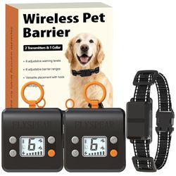 Wireless Pet Barrier with 2 Transmitters - Rechargeable Indoor Barrier