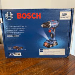 BOSCH GSR18V-400B22 18V Compact Brushless 1/2 In. Drill/Driver Kit with (2) 2 Ah Standard Batteries