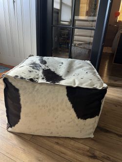 Cow Hide Pouf Ottoman 