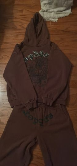 Brown Rhinestone Spider Hoodie and pants