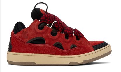 Lanvin Curb Sneakers Red Suede