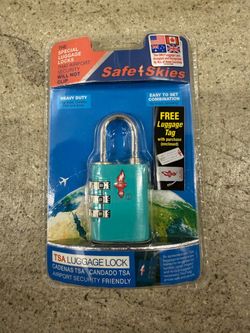 2 Safe Skies TSA Luggage Lock with Luggage Tag