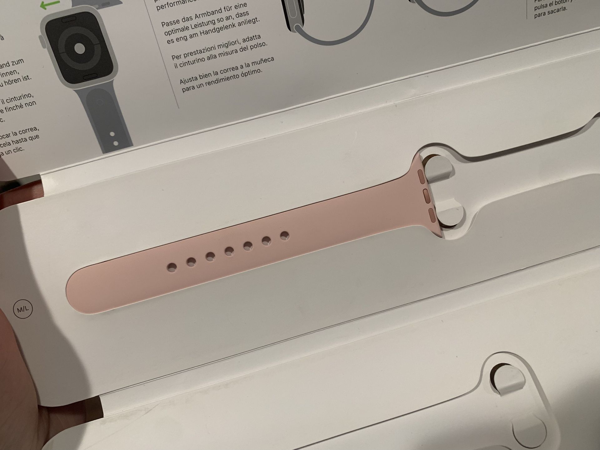 New Apple Watch M/L Pink Sand Sport Band 5$