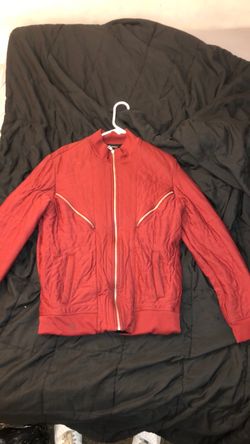 Red Zip-Up Track Jacket