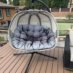 Hanging Egg Chair w/ Stand – Originally $450 (Priced to Sell)