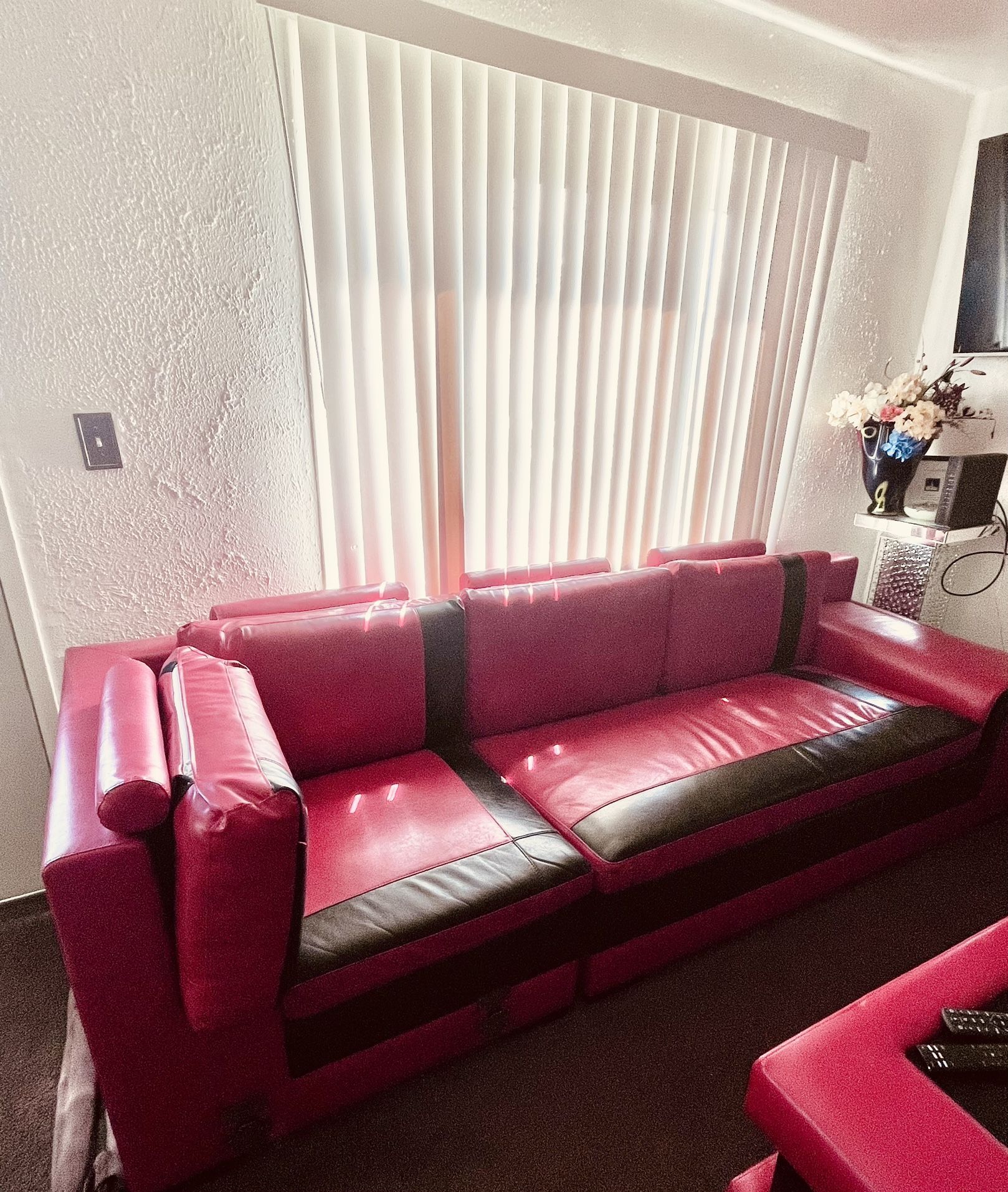 Red and Black Leather Furniture