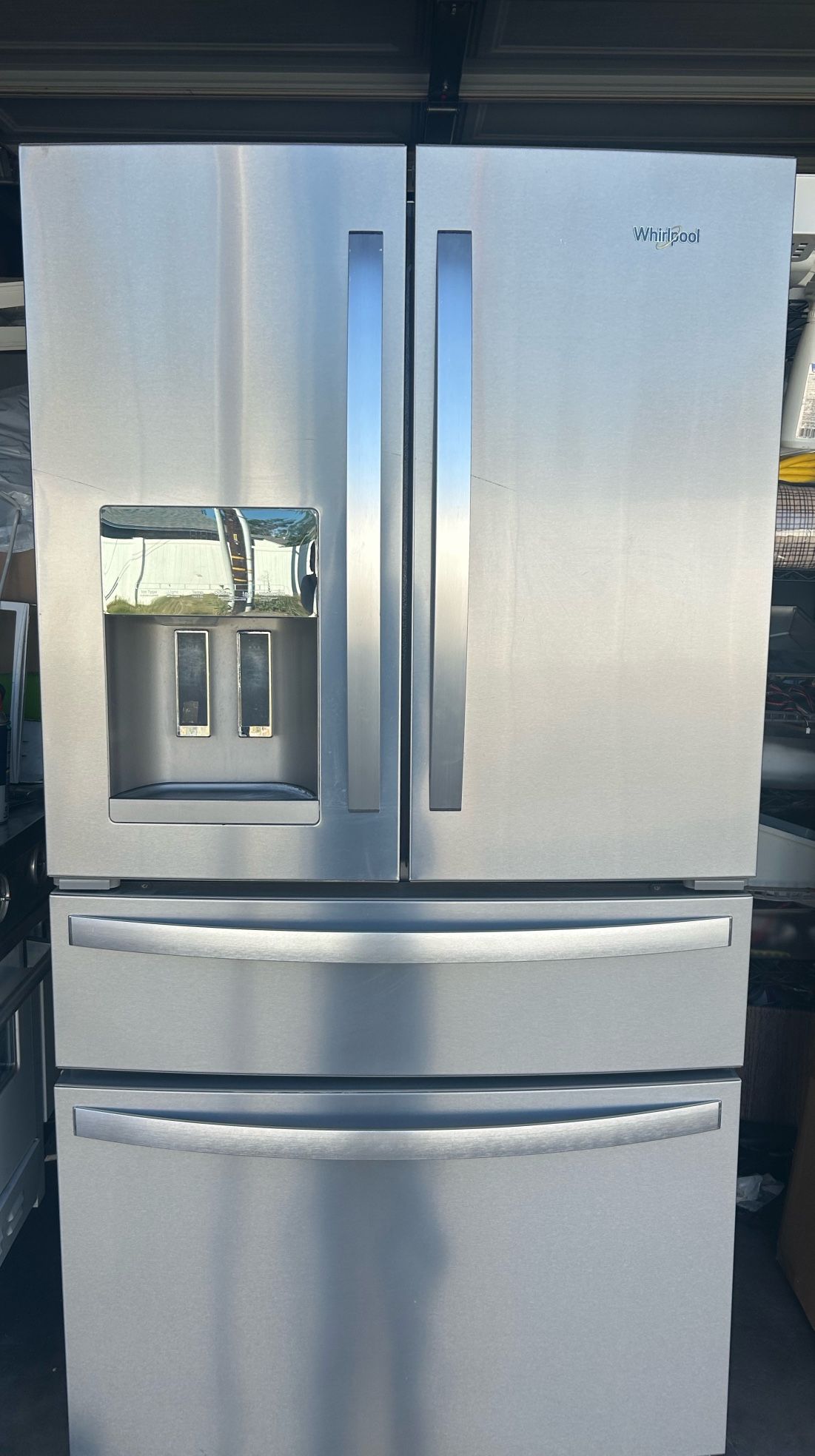 36” WHIRLPOOL 4 DOOR FRENCH DOOR REFRIGERATOR STAINLESS “WORKS GREAT “