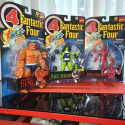 Marvel Legends Fantastic Four Retro Bundle Of 3 - Thing, She-Hulk, High Evolutionary