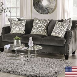 Grey Chenille Sofa Brand New In Box 