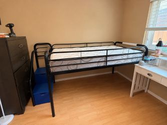 Twin size loft bed with stairs
