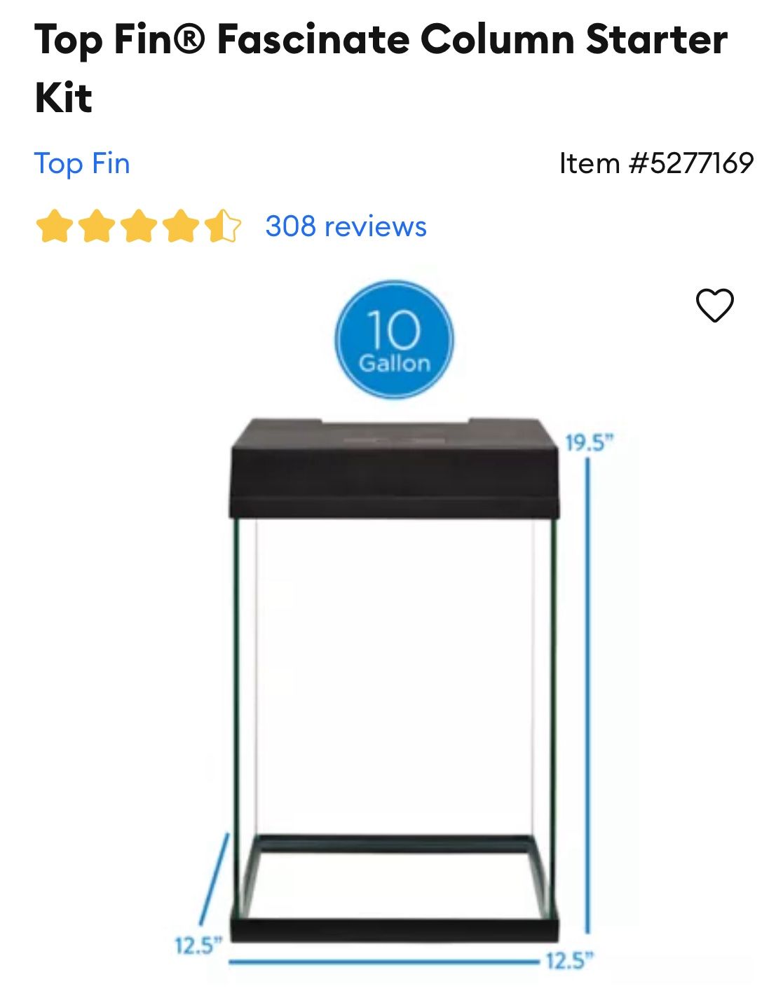 10 Gallon Fish Tank (Fish Included)