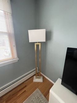 Marble base floor lamp