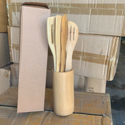 6 Kitchen Wooden Spoon Set