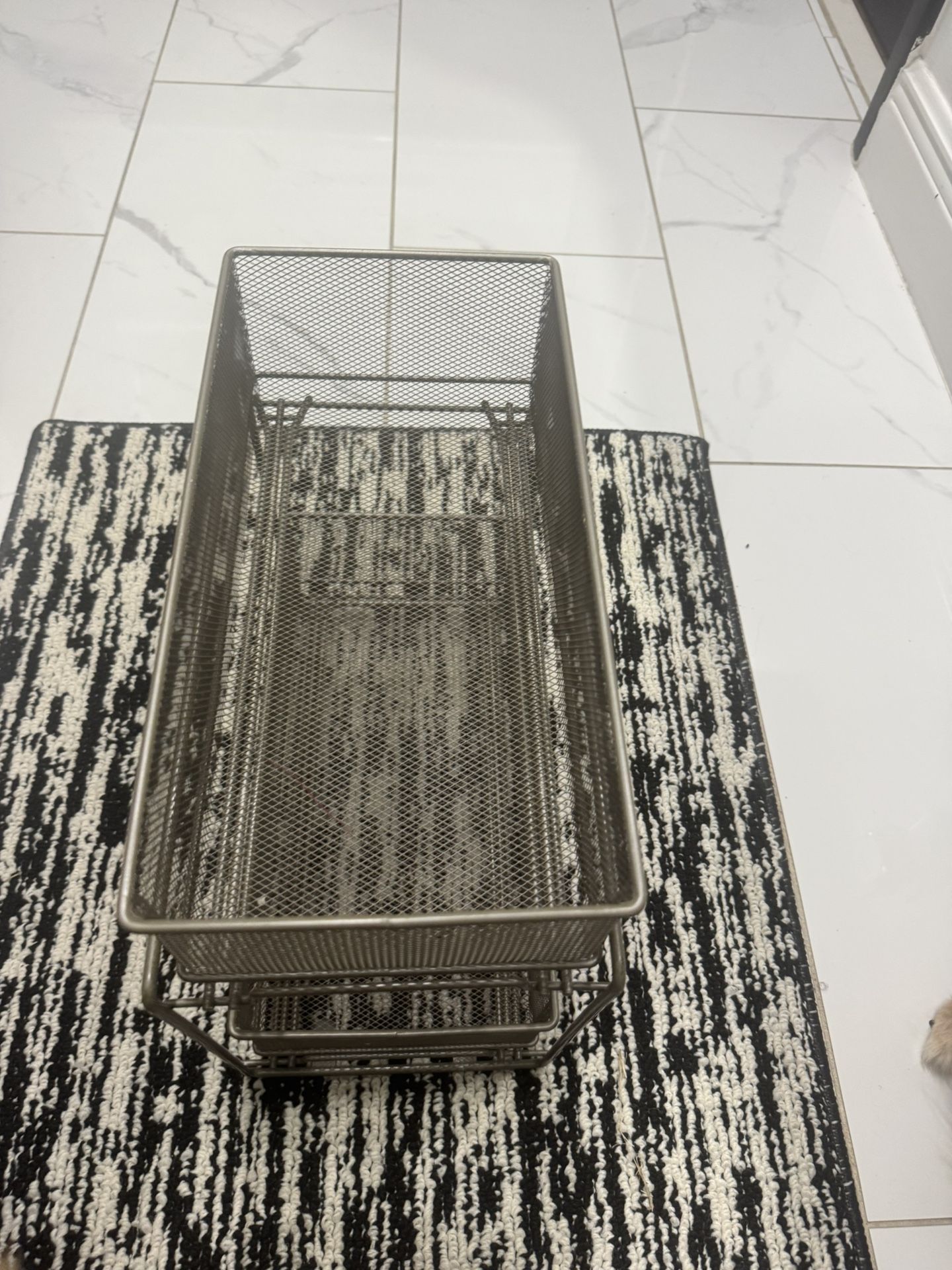 2-Tier Metal Mesh Sliding Drawer Organizer