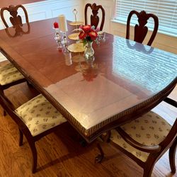 6 American Drew Solid Wood Dining Chairs Set – 2 Armchairs – Premium Quality