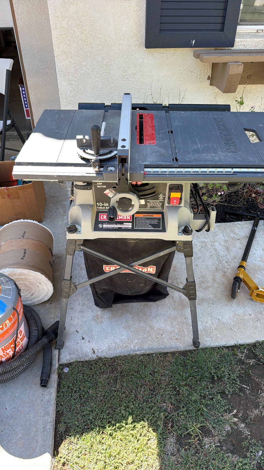 Craftsman Portable Table Saw With Stand And Dust Bag