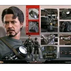 HOT TOYS MARVEL TONY STARK MECH TEST DELUXE VERSION 1/6 TH SCALE FIGURE NEW IN BOX
