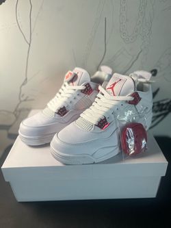 Air Jordan 4 Retro White Red Sneakers