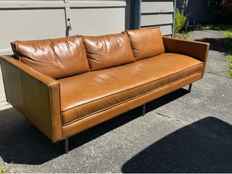 West Elm Axel Top-grain Leather  Sofa Couch
