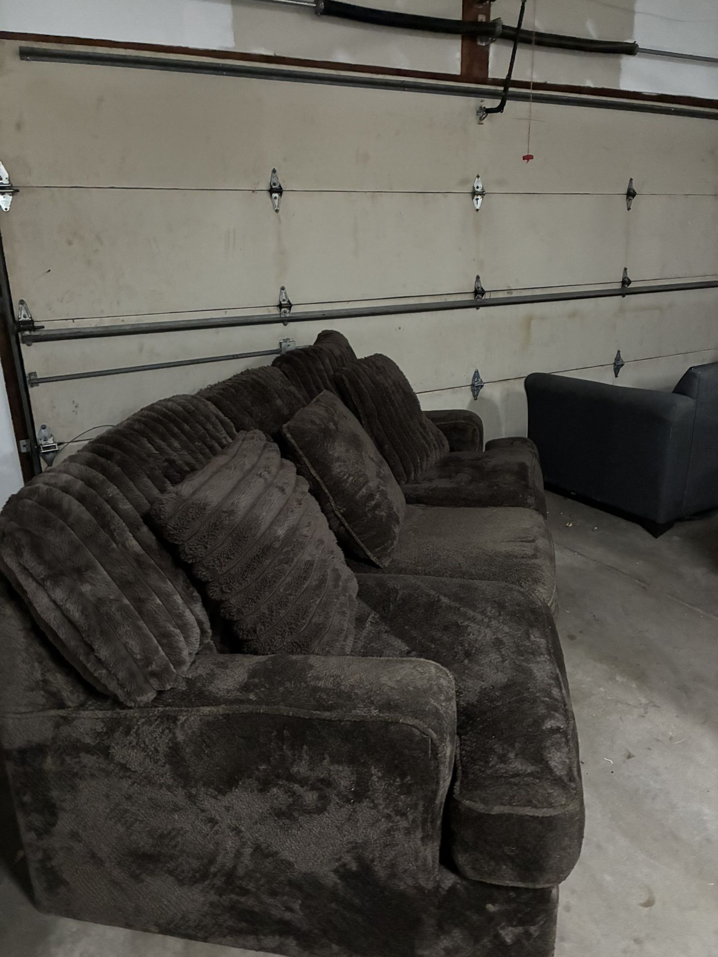 Brown Plush Couch 