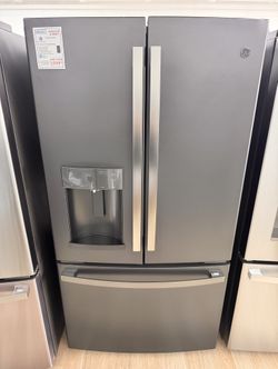 New GE 22.1 Cu. Ft. Counter-Depth French-Door Refrigerator  Model #:GYE22GENDS