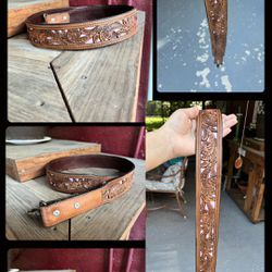 Tooled Leather Purse Strap