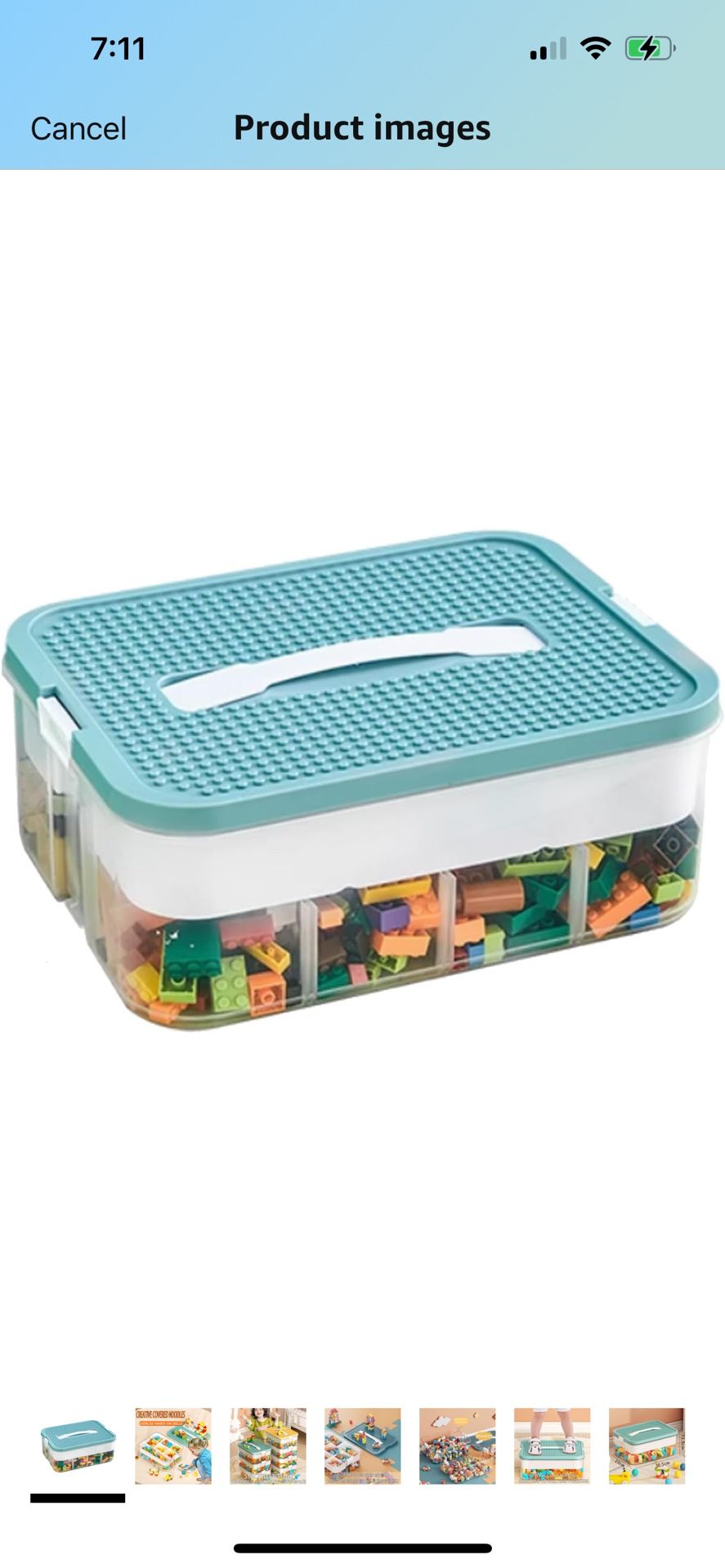 Compatible Lego Box Toy Organizer Bins Building Blocks Storage Containers with Compartments Lids Compartment for Plastic Stackable Chest Kids Child (O