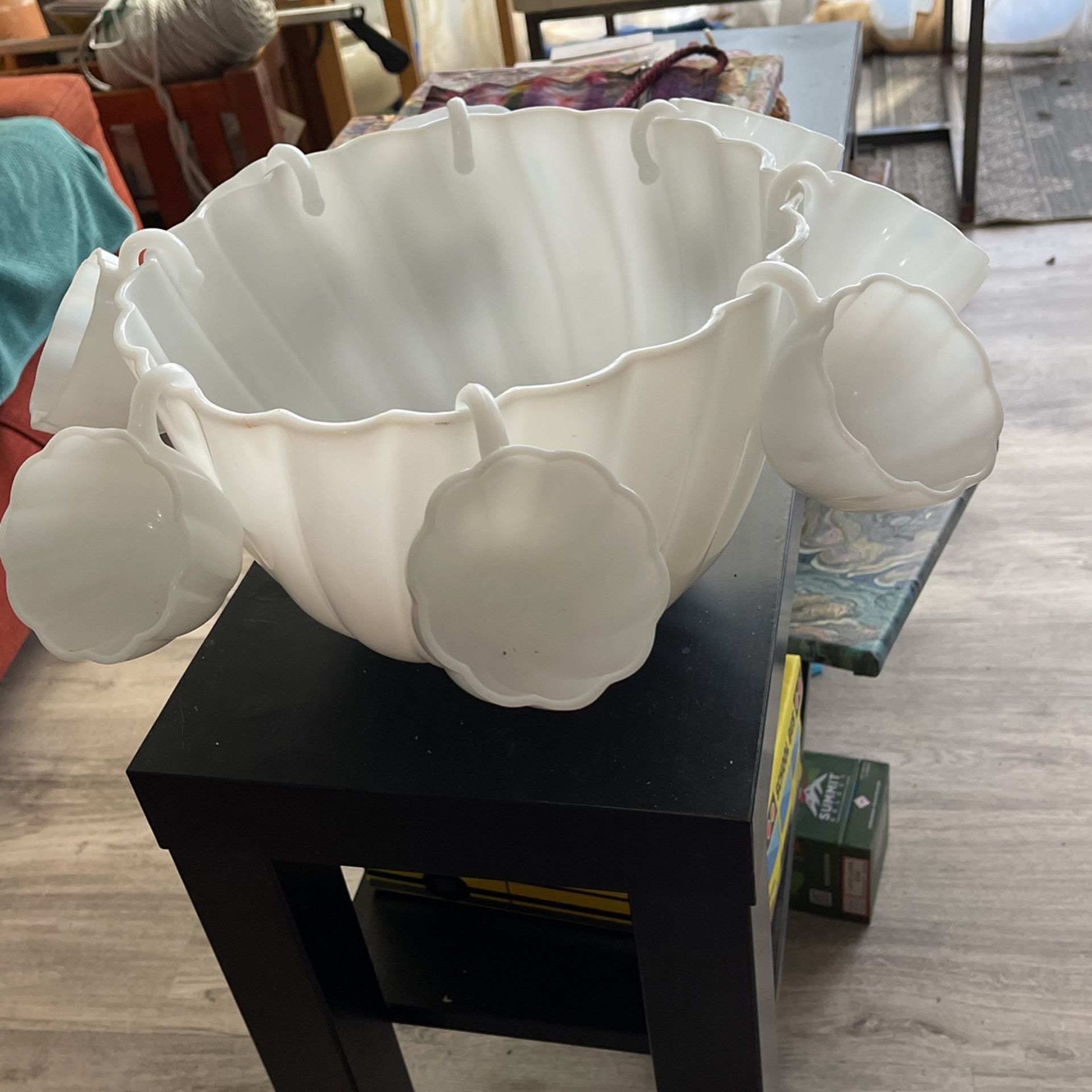 Milk Glass Punchbowl