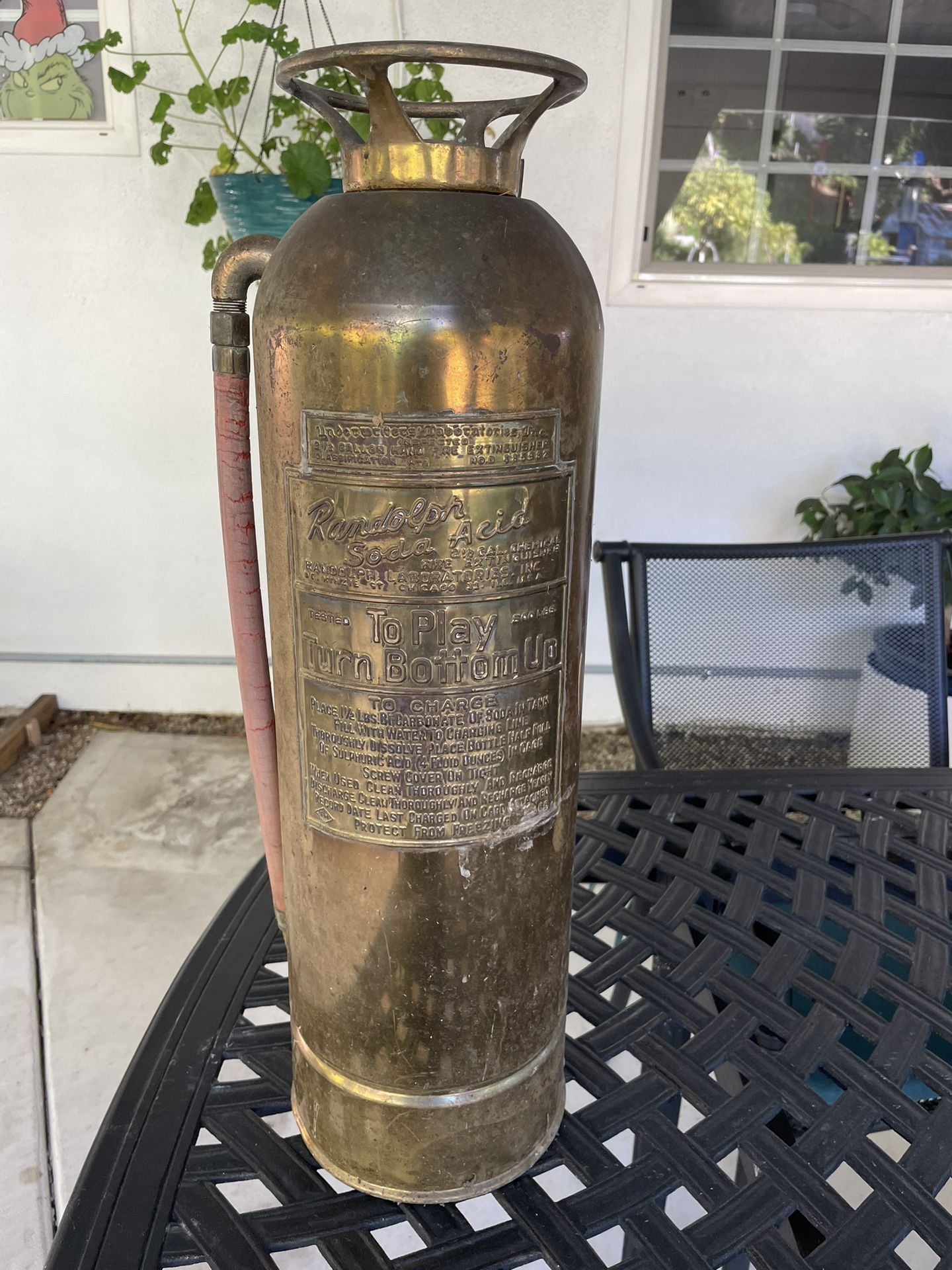 Randolph Soda Acid Vintage Fire Extinguisher 