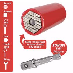 Red Dog Socket AS-SEEN-ON-TV w/ Bonus Drill Adapter Use with Most Socket