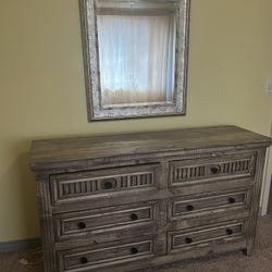 6 Drawer Grey Wash Dresser 