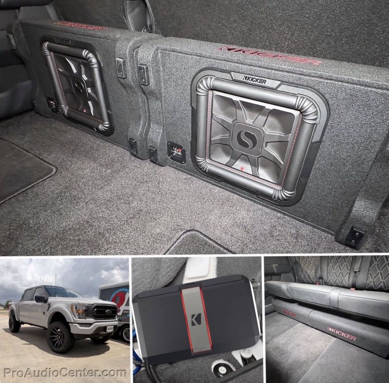New Bass Package Kicker Audio Installed For Single Or Crew Cab Trucks