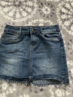 Jean ripped skirt