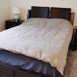 Queen Size Bed Frame With Two Nightstands 