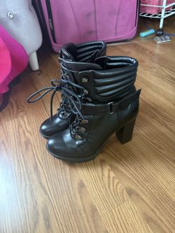 guess leather boot heels