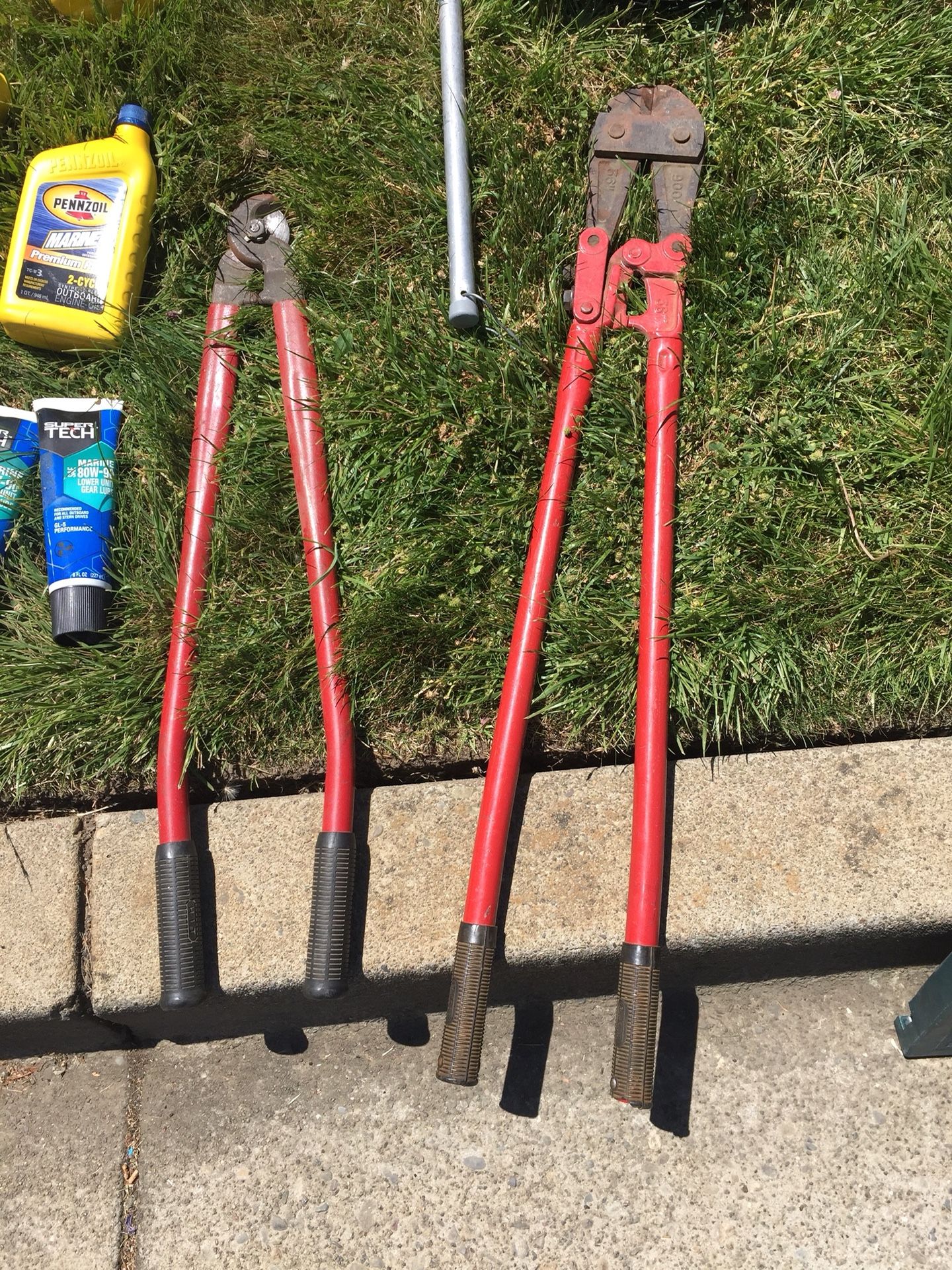 Bolt or cable cutter. Pipe or crescent wrench - each