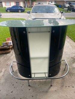 Modern Home Bar with Glass Top