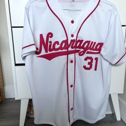 Rare NICARAGUA #31 international baseball jersey Pink/White, Unisex Size Medium