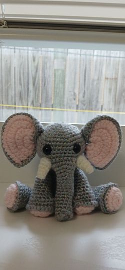 Handmade crochet elephant plush