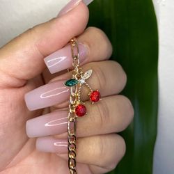 Cherry ankle bracelet