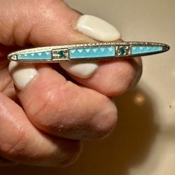 Antique Turquoise Stick Pin With Stones Sterling 