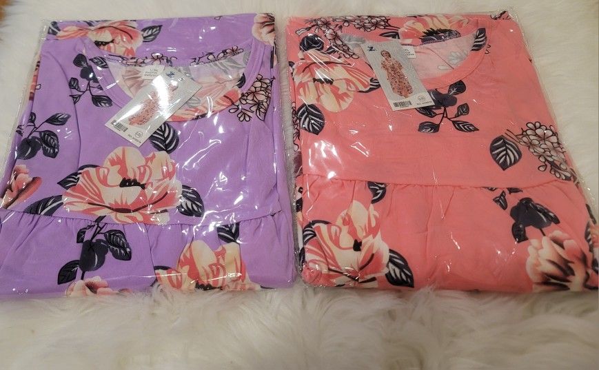 PACK NIGHTGOWNS
FOR WOMEN FLARE SHORT
SLEEVE FLORAL SLEEPSHIRTS
SLEEPWEAR L/XL