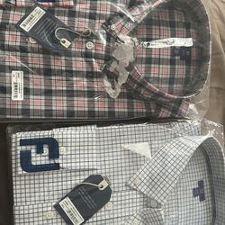 2 FootJoy 1857 Stretch Cotton Plaid Shirts (XXL) – Brand New
