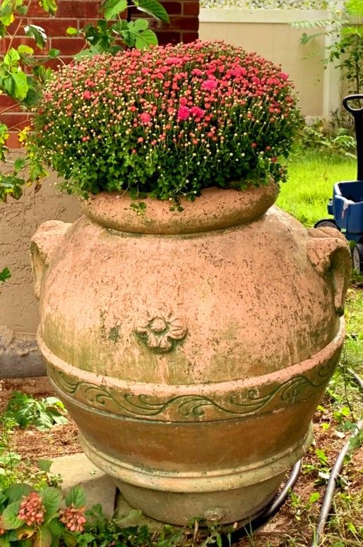 44" Terra Cotta Antique Outdoor Urn Planter Flower Pot Plant Garden Entrance  Ga