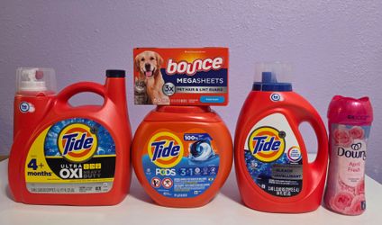 Tide Ultra Oxi Liquid Pods Downy Scent Beads Laundry Soap Detergent Bundle