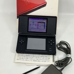 Nintendo DS Lite Handheld Console Crimson Red/Black In Box Region Free USG-001