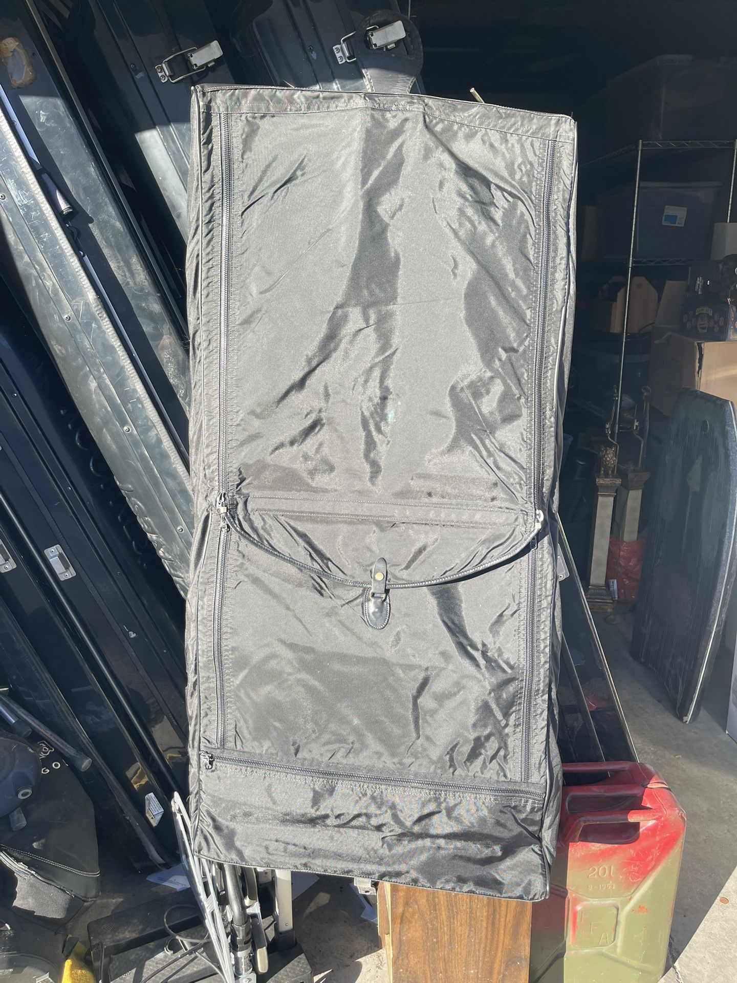 WallyBags 45” Premium Framed Garment Bag with Shoulder Strap and Multiple Pockets
